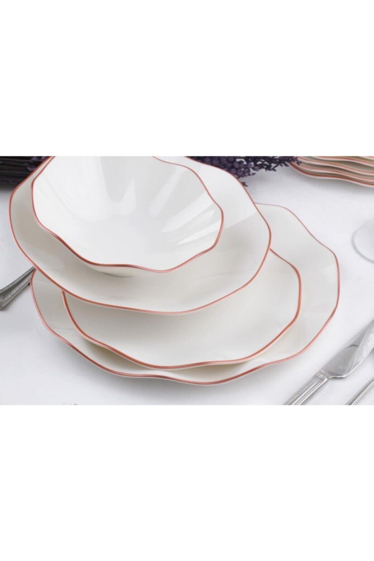 Güral Nesrin Copper 26 Parça Bone Yemek Seti