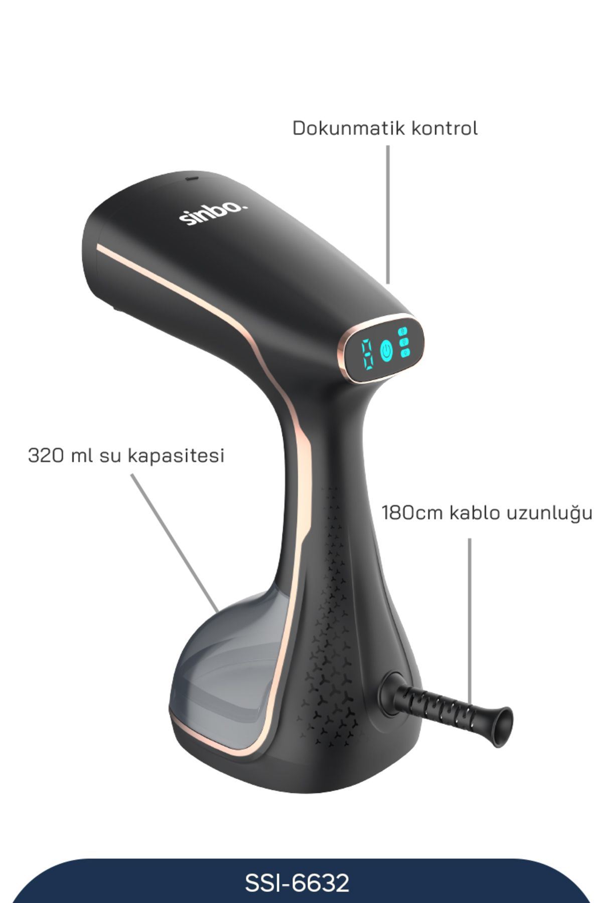 Sinbo SSI-6632 Dikey Buharlı Ütü 1640W Rose