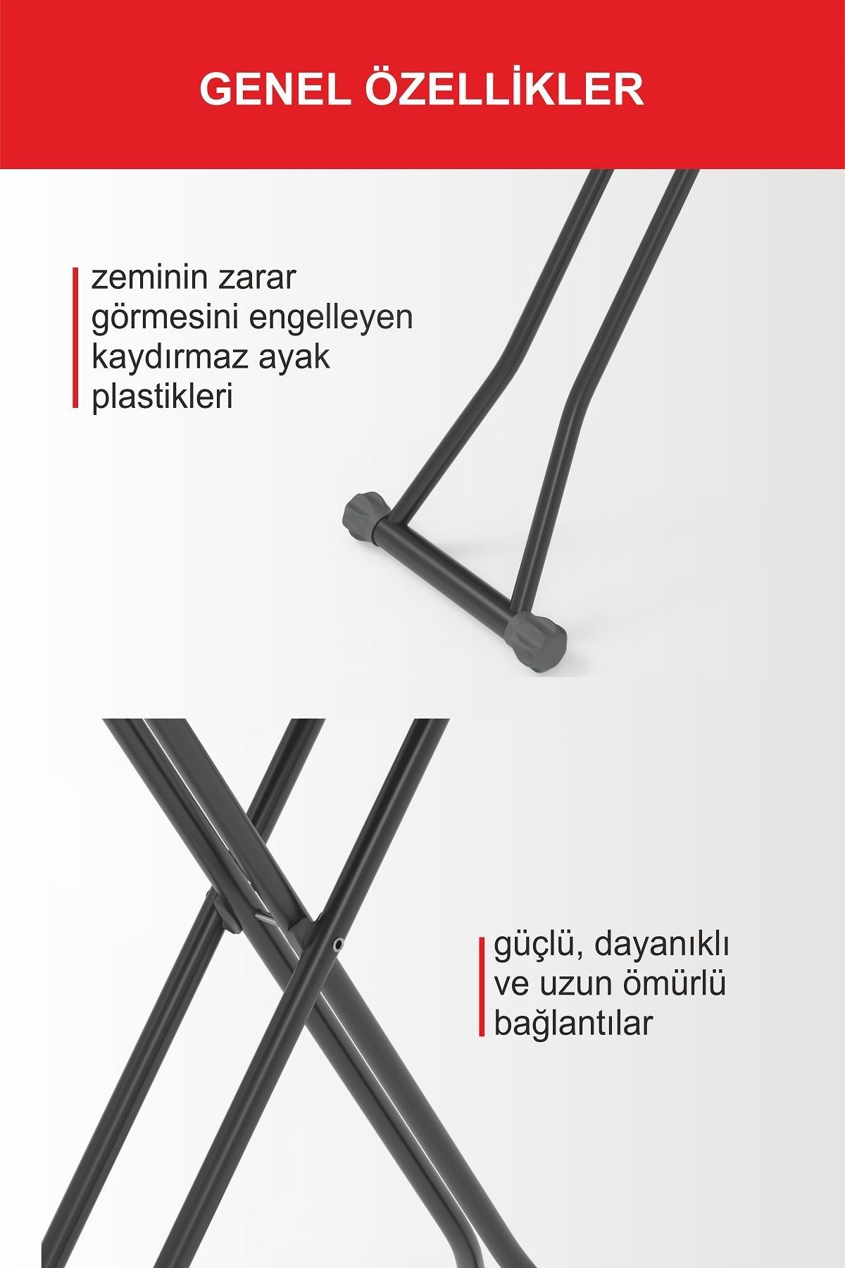 Harbinger Noax Ütü Masası ve Alenda Kurutmalık Seti Siyah