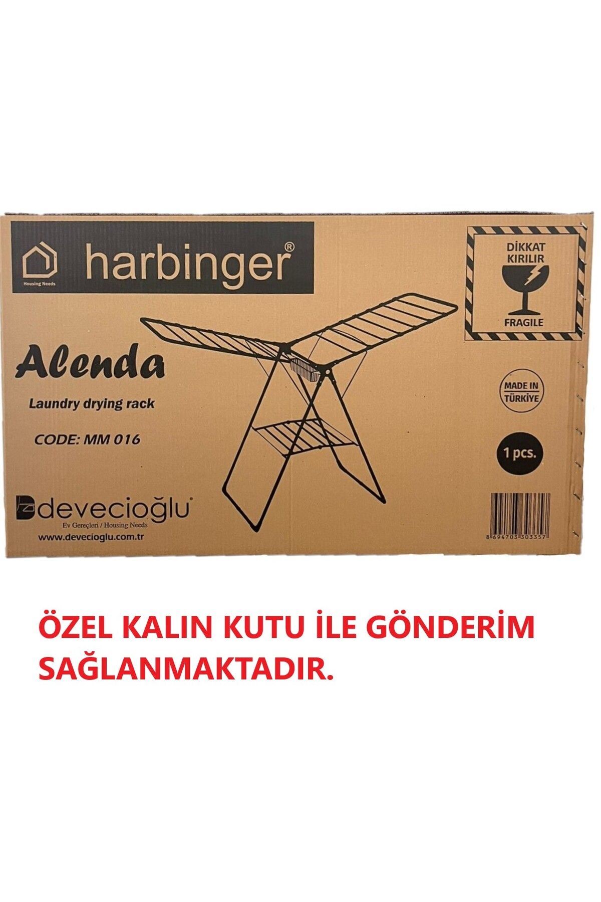 Harbinger Noax Ütü Masası ve Alenda Kurutmalık Seti Siyah