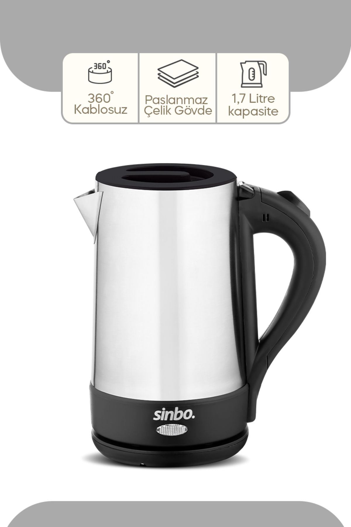 Sinbo SK-8022 Kablosuz Çelik Kettle