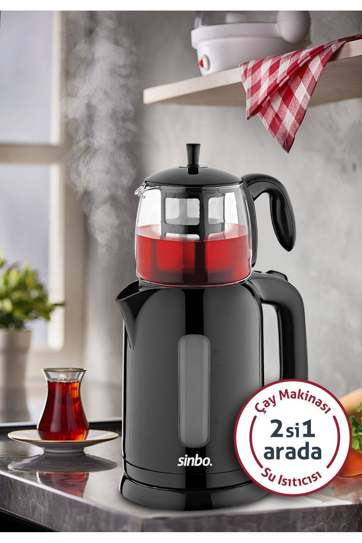 Sinbo STM-5840 Cam Demlikli Çay Makinesi