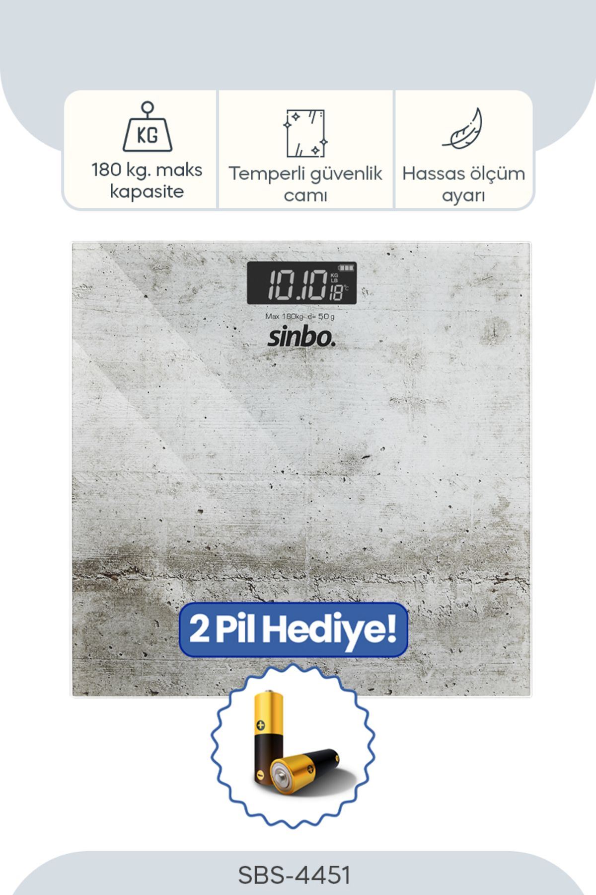 Sinbo SBS-4451 Cam Dijital Baskül