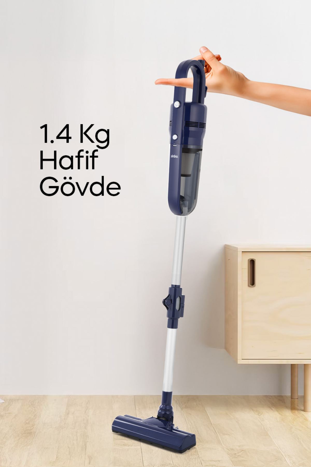 Sinbo SVC-8625 Dikey Elektrikli Süpürge Katlanır Borulu, El Süpürgesi, 800 ml Toz Hazneli