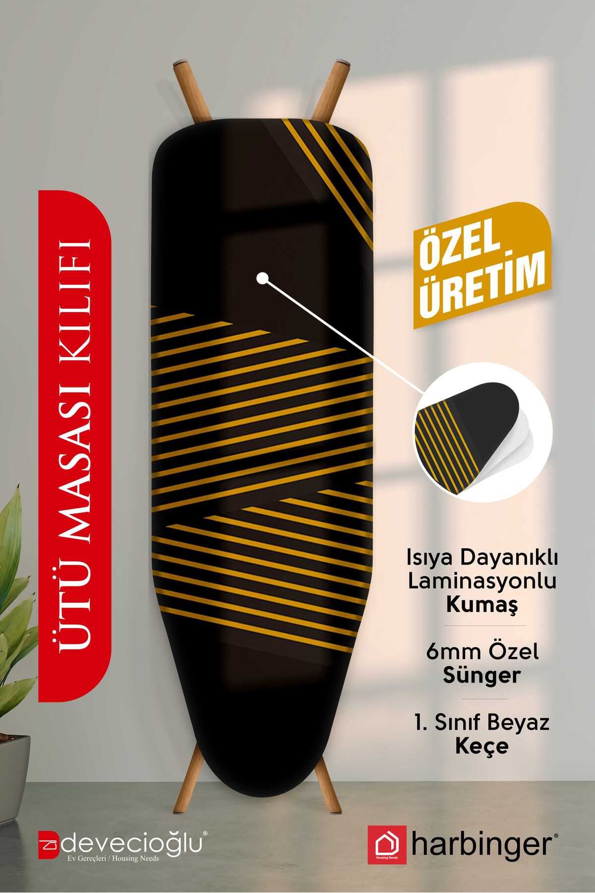 Devecioğlu Keçeli Isıya Dayanıklı Ütü Masası Kılıfı mm142