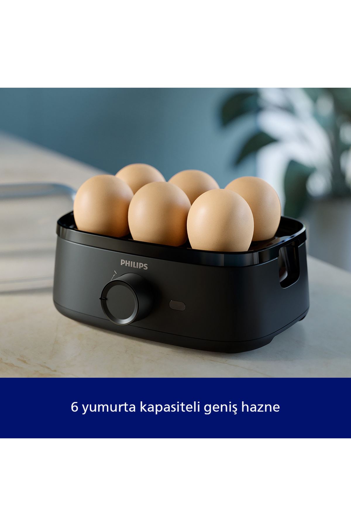 3000 Serisi Yumurta Pişirici Farklı Pişirme Kademesi, Aile Boyutu, 400 W Güç, Siyah Renk, HD9137/90