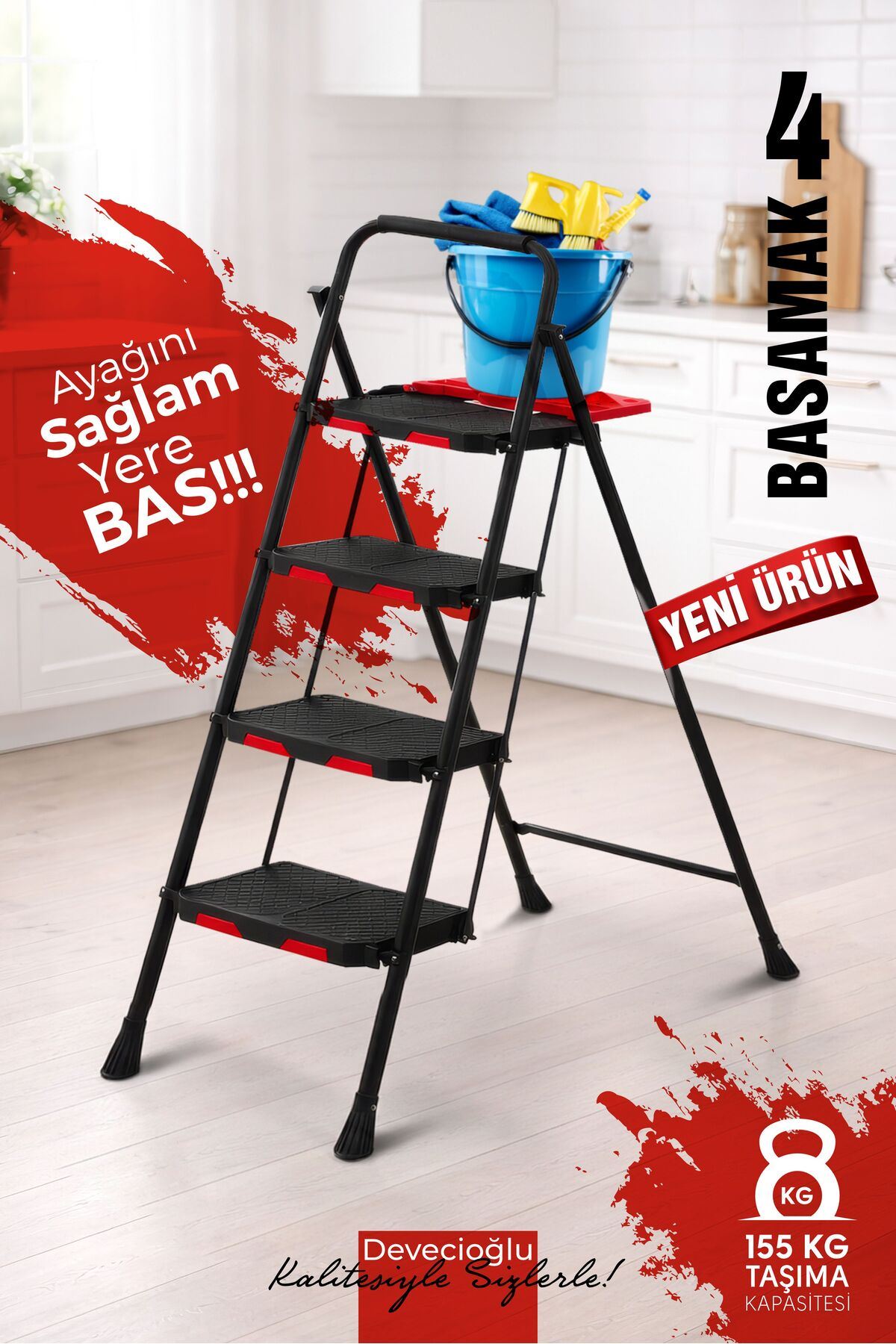 Harbinger Strong 4 Basamaklı ''GENİŞ BASMAKLI'' VE ''YENİ TASARIM'' Merdiven