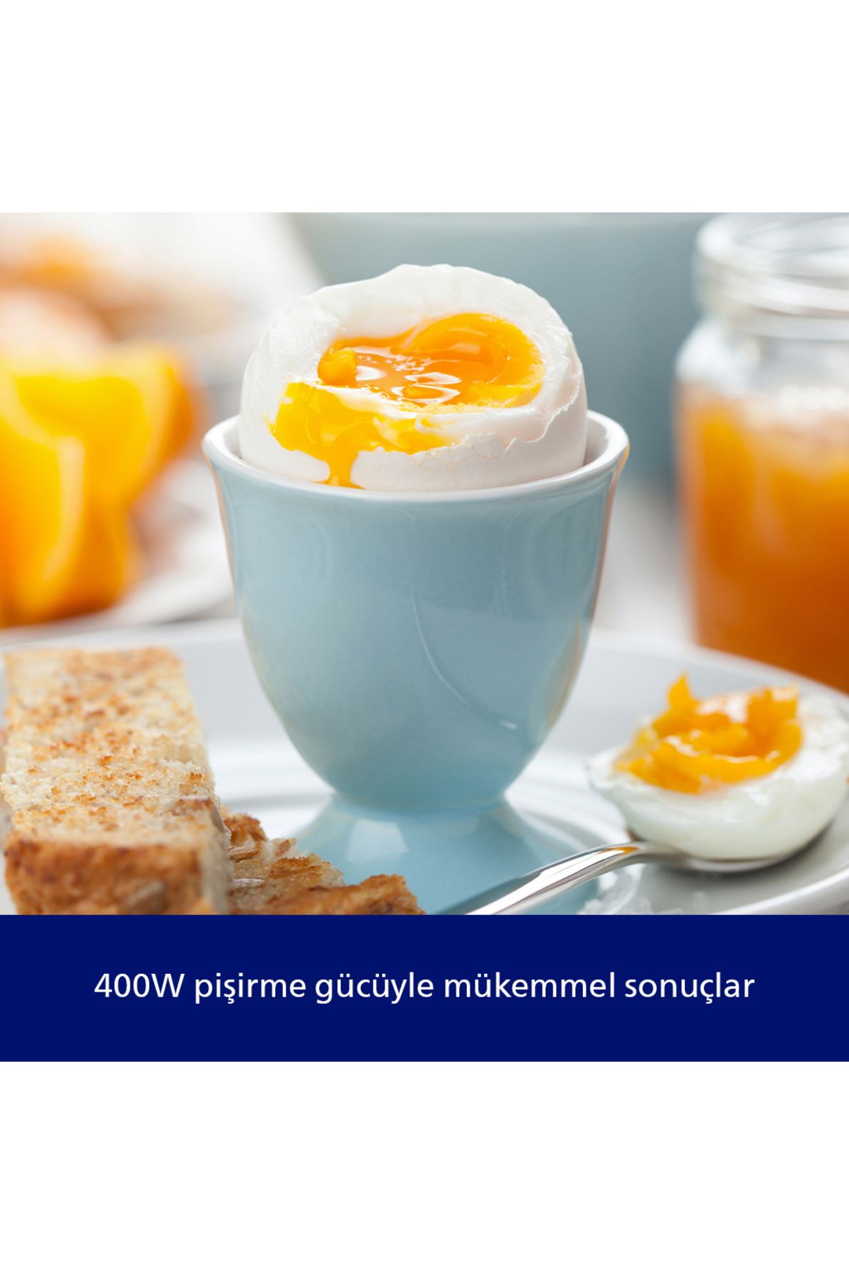 3000 Serisi Yumurta Pişirici Farklı Pişirme Kademesi, Aile Boyutu, 400 W Güç, Siyah Renk, HD9137/90