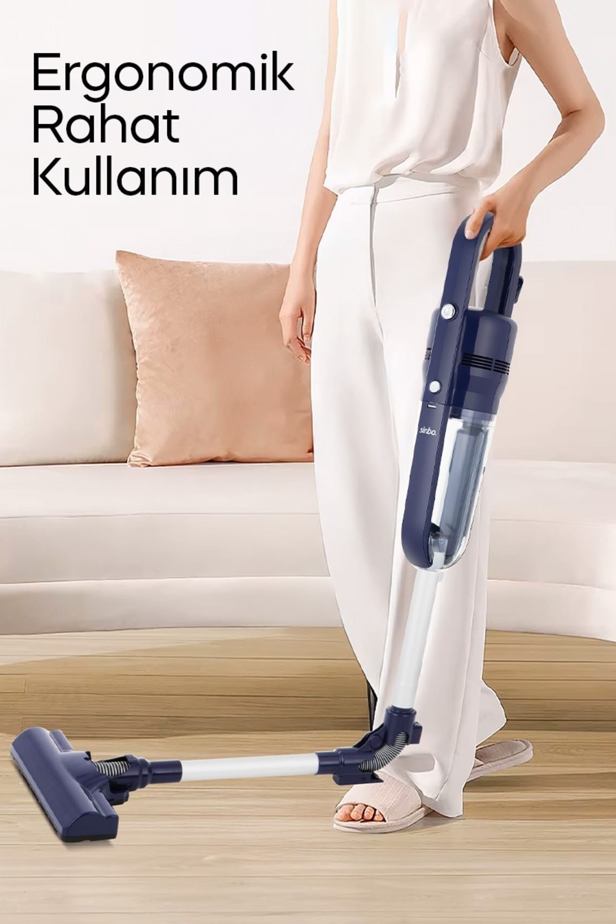 SVC-8625 Kablolu Dikey Süpürge Güçlü Emiş Gücü, Sessiz ve Hafif El Süpürgesi, Pratik Kullanım