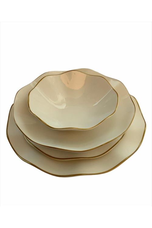 Güral Nesrin Mat Gold 24 Parça Yemek Takımı