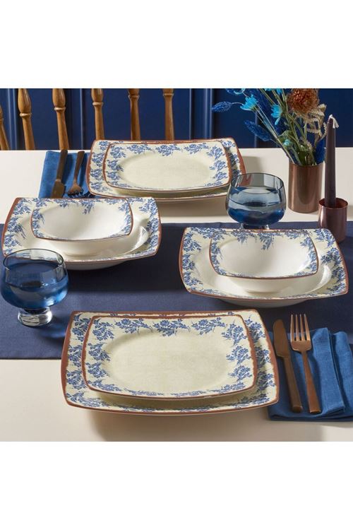 GÜRAL PORSELEN CAROLINE 24 PARÇA 6 KİŞİLİK YEMEK TAKIMI - 1572