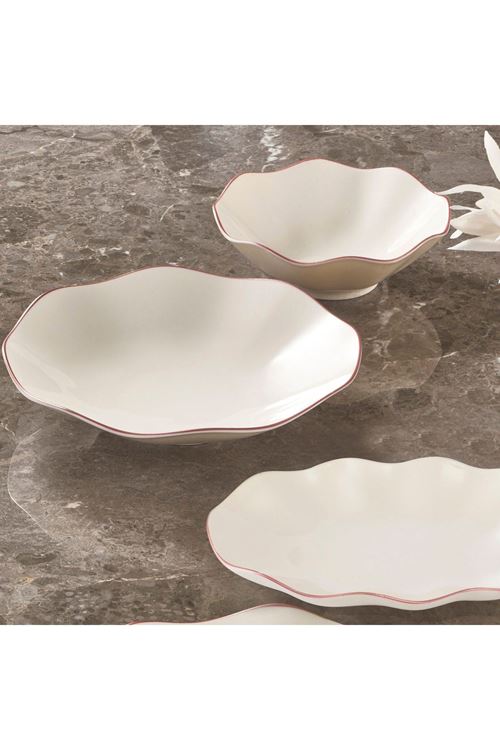 Nesrin 26 Parça 6 Kişilik Bone Yemek Takımı - Copper Bakır