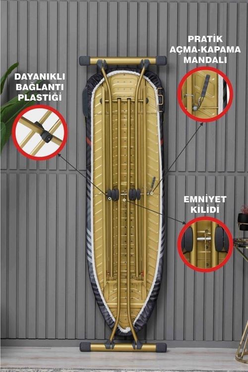 Harbinger Mm156 Goldboard Ütü Masası Gold Serisi & Ekstra Kalın Kumaş & Yedek Bez Hediyeli