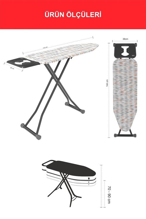 Harbinger Noax Ütü Masası - Alenda Çamaşırlık Kampanya Çeyiz Seti - Siyah