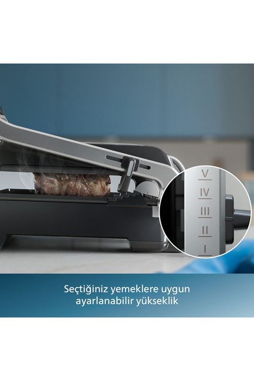 5000 Serisi, 2200W, Izgara ve Tost Makinesi, Izgara için Tam Açılır, HD6301/90