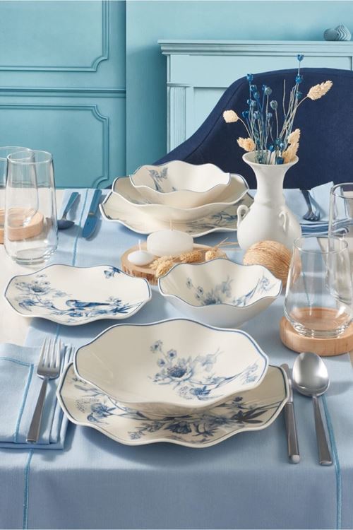 Nesrin 24 Parça 6 Kişilik Bone Yemek Takımı - 1891