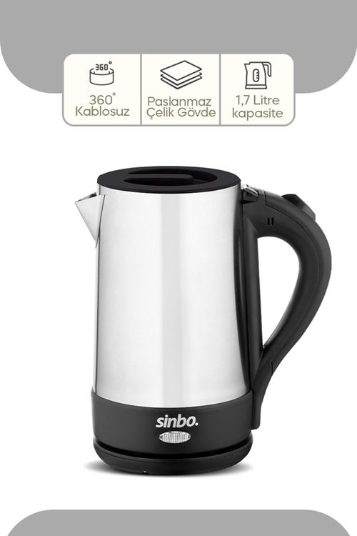 SK-8022 Paslanmaz Çelik Kablosuz Kettle