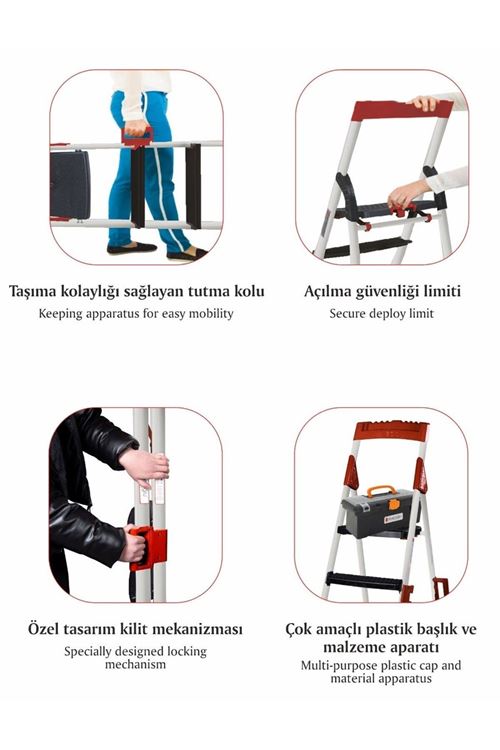 Noax 3+1 Geniş Basamaklı Ev ve İş Merdiveni