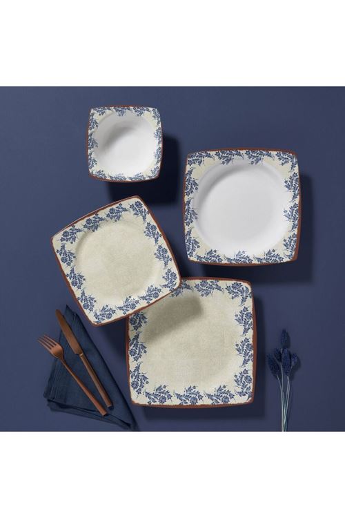 GÜRAL PORSELEN CAROLINE 24 PARÇA 6 KİŞİLİK YEMEK TAKIMI - 1572