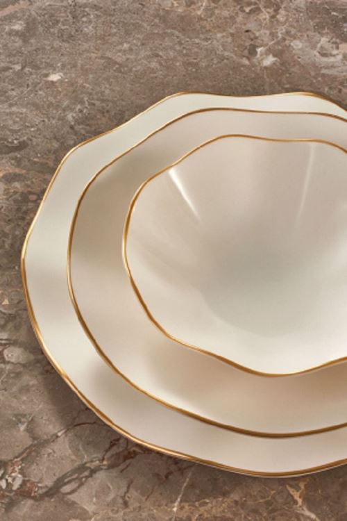 24 Parça Nesrin Mat Gold Yemek Takımı Nes24y430gd