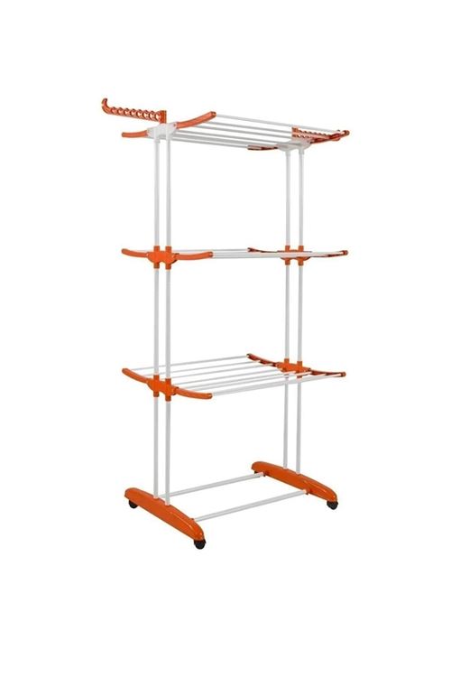 Luna Kule Tipi Çamaşırlık 3 Katlı Tekerlekli Çamaşır Askısı