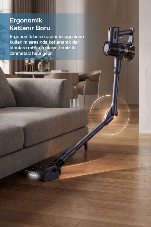 SVC-8634 Kablosuz Dikey Süpürge Lacivert(BLDC Motor) Çok Amaçlı, 7 Aparat, Evcil Hayvan Tüyleri İçin